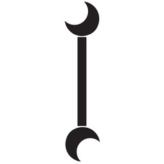 Digital png illustration of black wrench on transparent background