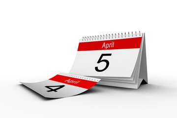 Digital png illustration of calendar pages with april on transparent background