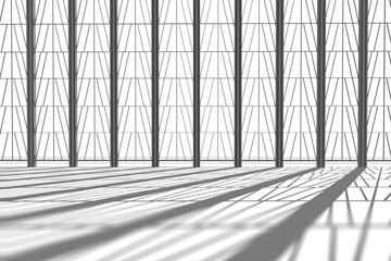 Digital png illustration of bars and shadows on floor on transparent background