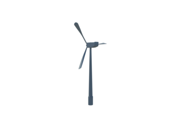 Digital png illustration of tall windmill on transparent background
