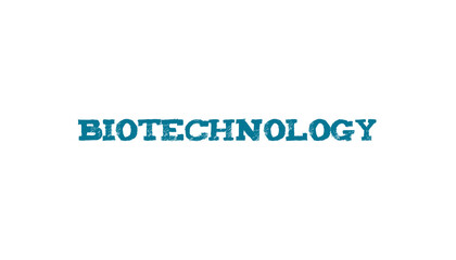 Digital png blue text of biotechnology on transparent background