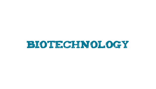 Digital png blue text of biotechnology on transparent background - Powered by Adobe