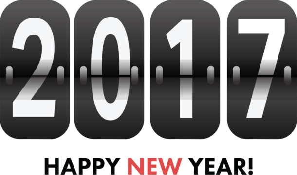 Digital png illustration of 2017 happy new year text on transparent background - Powered by Adobe