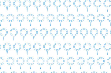 Digital png illustration of blue map pins repeated on transparent background