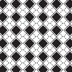 Digital png illustration of black diamonds and dashed lines repeated on transparent background