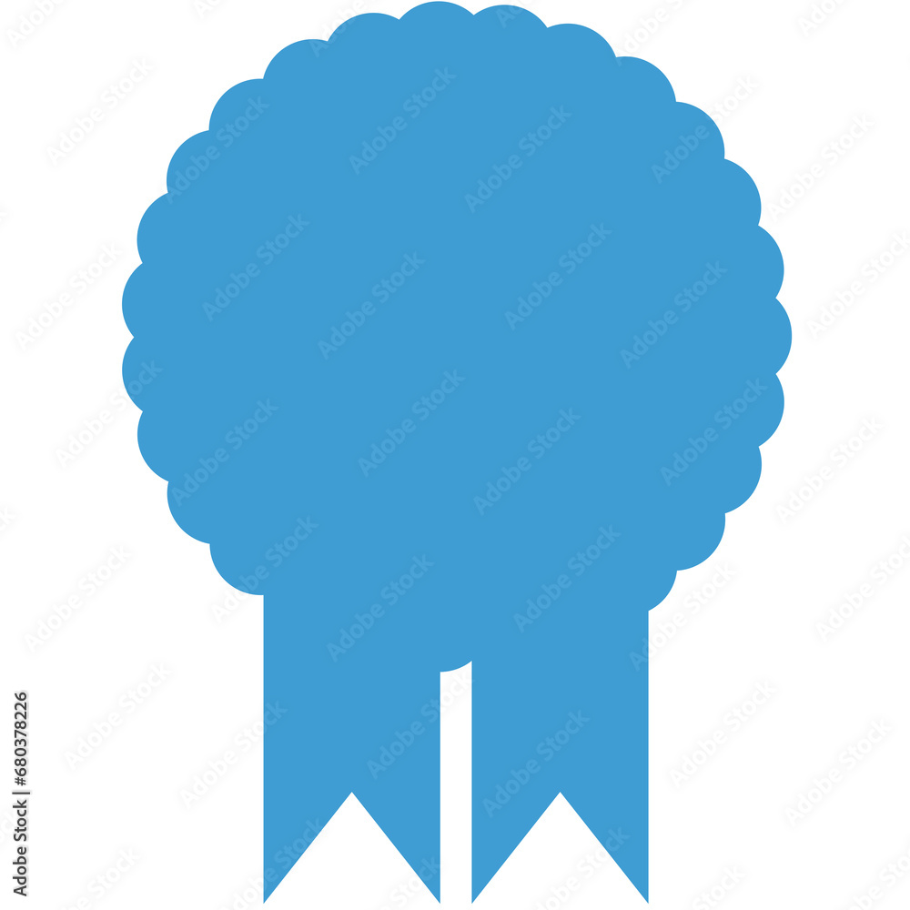 Poster digital png image of blue badge with copy space on transparent background