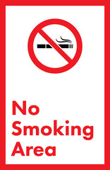 Digital png image of prohibition sign with no smoking area text on transparent background