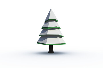 Digital png image of fir tree with snow on transparent background