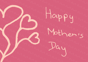 Digital png image of hearts and happy mother's day text on transparent background