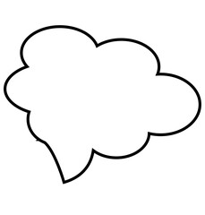 Digital png illustration of white speech bubble on transparent background