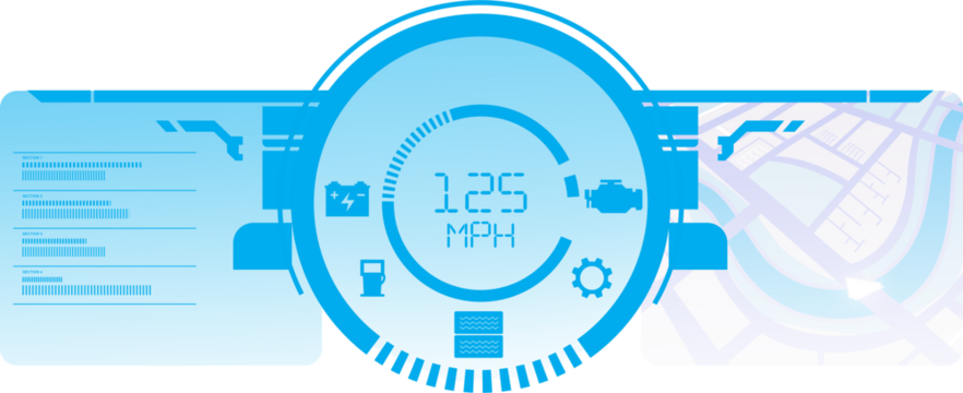 Digital png illustration of blue car panel on transparent background - Powered by Adobe