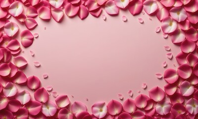 Fototapeta na wymiar pink rose petals scattered around