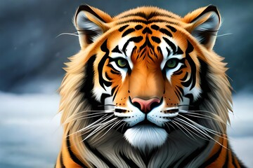 Naklejka premium white tiger head