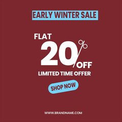 winter sale banner for business. this is horizontal banner for social media and offline business

