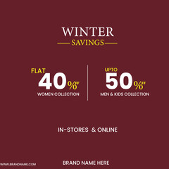 winter sale up to 40 and 50%. winter sale illustration design,