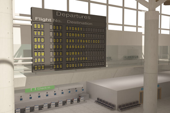 Digital png illustration of empty white airport on transparent background