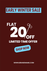 winter sale banner for business. this is horizontal banner for social media and offline business
