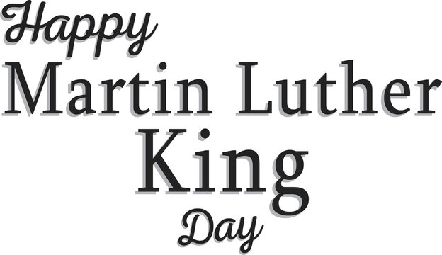 Digital png illustration of happy martin luther king day text on transparent background