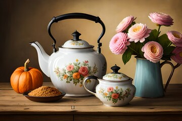 still life with teapot and cup