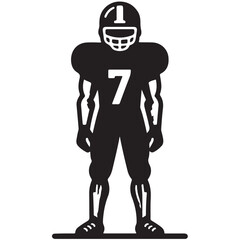 American Football Player Icon Vector Illustration