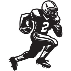 American Football Player Icon Vector Illustration