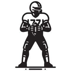 American Football Player Icon Vector Illustration