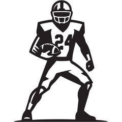 American Football Player Icon Vector Illustration