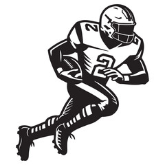 American Football Player Icon Vector Illustration