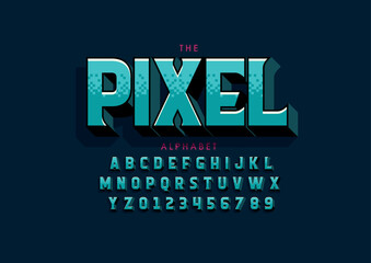 Vector of stylized modern font and alphabet