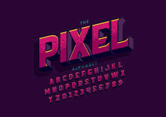 Vector of stylized modern font and alphabet
