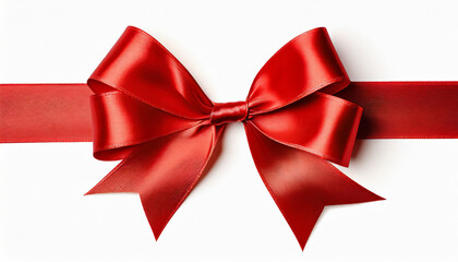 Fototapeta premium red silk bow isolated on white background