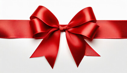 Fototapeta premium red silk bow isolated on white background