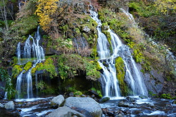 Autumn Landscape and Doryu no Taki Waterfall in Yamanashi, Japan - 日本 山梨県 吐竜の滝