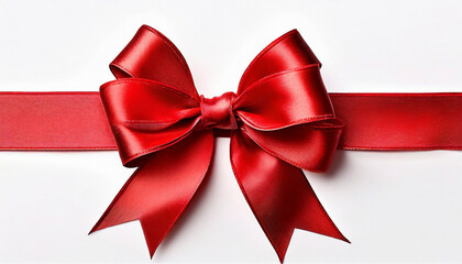 red silk bow isolated on white background