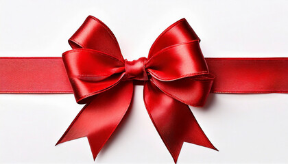 Fototapeta premium red silk bow isolated on white background