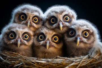 Baby Owls Curious Scared Nest 