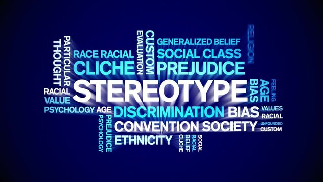 Stereotype animated tag word cloud;text design animation kinetic typography seamless loop.