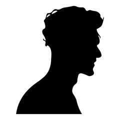 Man Silhouette Illustration Hair Style