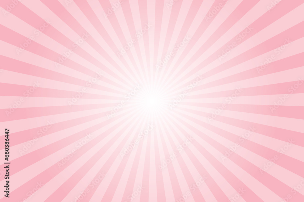 Poster abstract soft pink rays background. sun rays retro vintage style background, sunburst pattern backgr