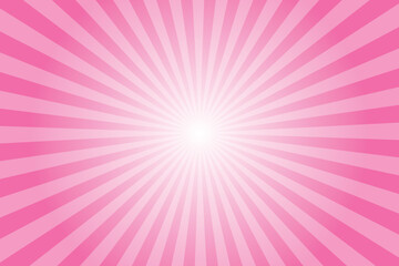 Abstract hot pink rays background. Sunlight rays background. Pink and white color burst background. Sun beam ray sunburst pattern background. Retro circus backdrop. Starburst wallpaper, poster etc.