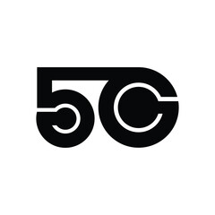 5G brand name vector illustrative monogram.