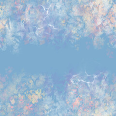 Fototapeta na wymiar Blue sky Delicate colorful clouds Spring nature Morning blooming garden Abstract colorful blurred painted seamless background