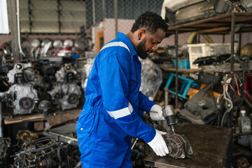 Auto mechanic are repair and maintenance auto engine is problems at car repair shop.