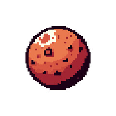 Mars in pixel perfection: Explore the red planet with this captivating pixel art icon. Ideal for a cosmic touch in various creative projects.