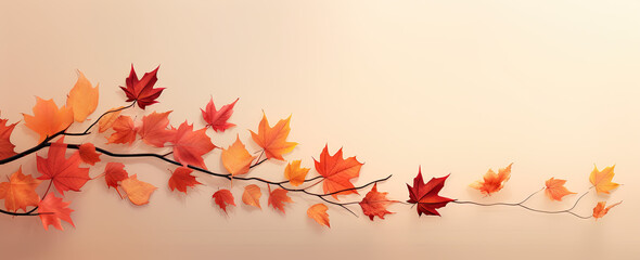 fall background with red autumn leaves