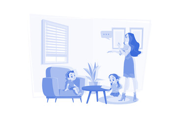 Mother Setting Ground Rules For Her Kids