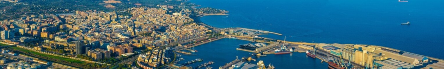 Aerial voew of the port of Tarragona, (Port de Tarragona), one of the largest seaports of Spain