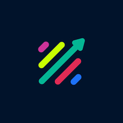 arrow colorful logo design template