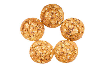 oatmeal cookies on a white background form a circle