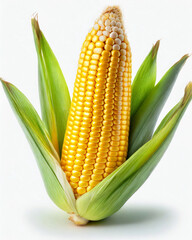 Yellow corn on a white background